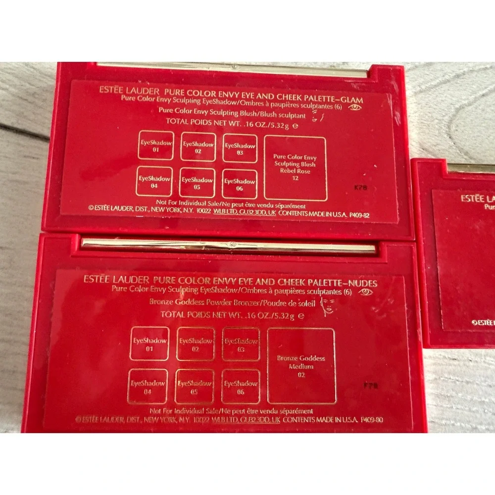 Estee Lauder Pure Color Envy Eye Cheek Palette Set Glam Nudes Glow 3pc Bundle